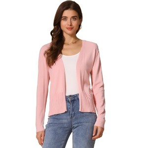 INSPIRE CHIC Women's Open Front Long Sleeve Lightweight Spring Knit Sweater Cardigan - 1 of 4