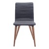 Set of 2 Mid-Century Modern Upholstered and Wood Dining Chair Gray - ZM Home - image 4 of 4