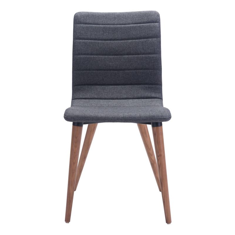 Set of 2 Mid-Century Modern Upholstered and Wood Dining Chair Gray - ZM Home, 5 of 10