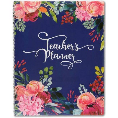 Teacher's Lesson Planner Floral - (Hardcover)