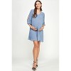 Hello Miz Women's Swiss Dot V Neck Split Sleeve Maternity Dress - 4 of 4