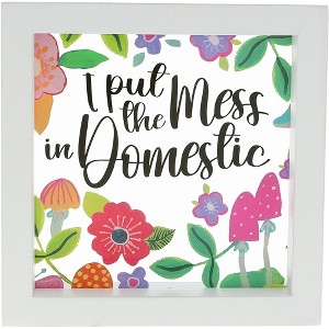 Pavilion Gift Company - Domestic - 5" x 5" Framed Glass Plaque - Wall Sign Panels - 1 of 4