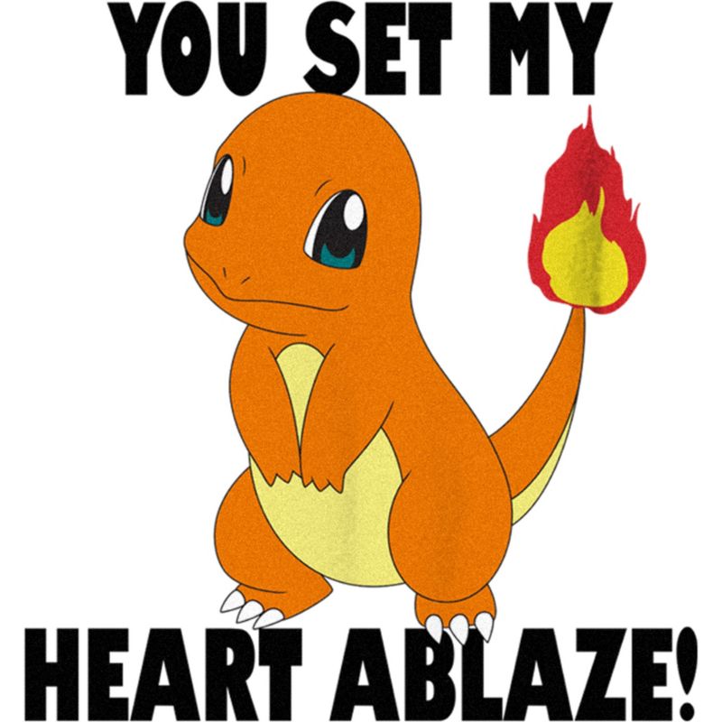 Boy's Pokemon Charmander You Set My Heart Ablaze T-Shirt, 2 of 5