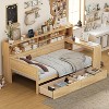 Merax Modern Wooden Daybed with Built-In Storage, Study Desk, and Drawers - 3 of 4
