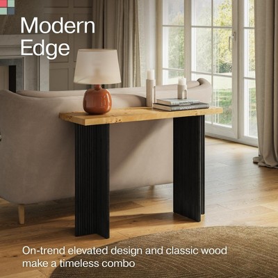 Stead Fluted Console Table - Solid Wood Entryway Table - Fluted Cross ...