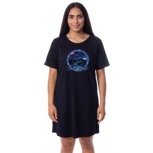The Polar Express Womens' Train Movie Film Nightgown Sleep Pajama Shirt Black - 1 of 3