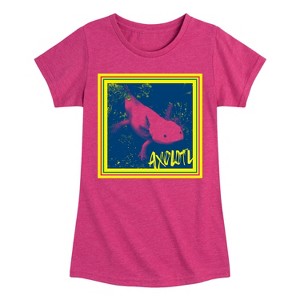 Girls' - Instant Message - Pop Axolotl Fitted Short Sleeve Graphic T-Shirt - 1 of 4