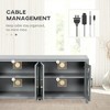 Resenkos TV Cabinet Stand, Adjustable Shelves & 4 Glass Doors, Fits TVs up to 58", 4 Cable Holes, Anti-Tipping, Assembly Required, Gray - 4 of 4