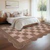 Modern Checkered Bordered Area Rug Machine Washable Rug - 3 of 4