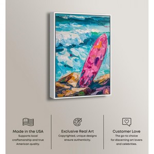 Art Remedy Just a little break Wave Colorful Coastal Wall Art Framed - 1 of 4