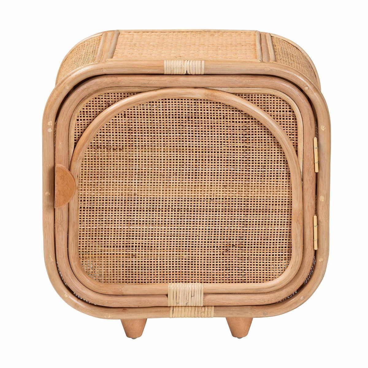bali & pari Keita Natural Rattan Nightstand: Handcrafted, Bohemian Design, Two Shelves, No Assembly Required - thumbnail 4