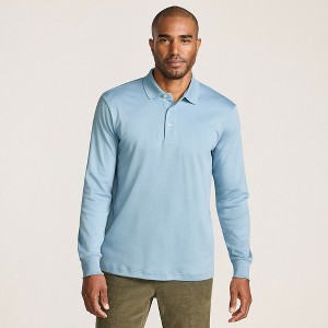 Lands' End Men's Long Sleeve Cotton Supima Polo Shirt - 1 of 4