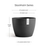 Ecopots Stockholm Durable Modern Round Indoor/Outdoor Recycled-Based Composite Flower Pot Planter - 2 of 4