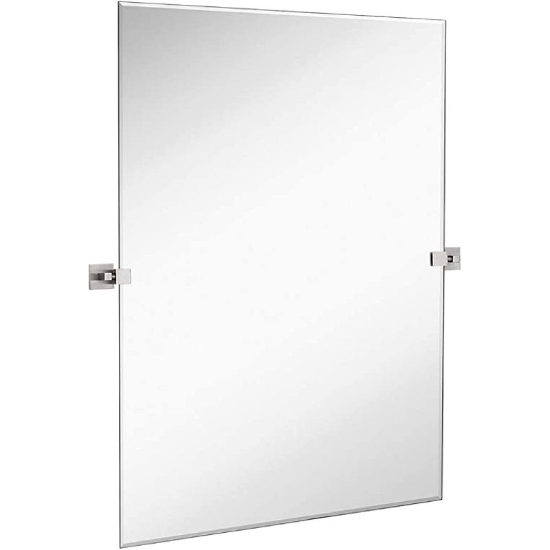 Hamilton Hills 20" X 30" Rectangle Pivot Wall Mirror Including Brushed Gold Squared Wall Brackets, 1 of 7