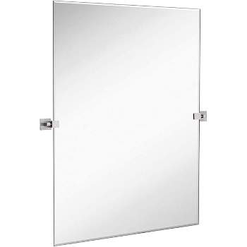Hamilton Hills 20" X 30" Rectangle Pivot Wall Mirror Including Brushed Gold Squared Wall Brackets