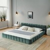 NicBex California King Size Wooden Bed Frame with Chenille Upholstered Headboard,Modern Platform Bed,No Box Spring Needed - 2 of 4