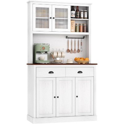 Kitchen Pantry Storage Cabinet, 71" Tall Wood Pantry , Modern Kitchen Hutch Cabinet, Coffee Bar Hutch for Dining Room, Living Room