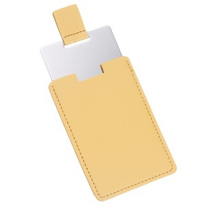 Unique Bargains PU Leather Stainless Steel Travel Compact Mini Makeup Mirror - 1 of 4