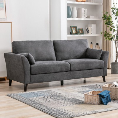 Damian 77" Gray Woven Polyester Sofa