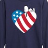 Boys' - Peanuts - Snoopy On Flag Heart Long Sleeve Graphic T-Shirt - 2 of 4