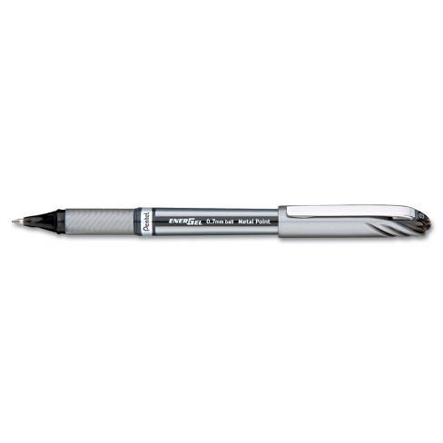 Pentel® EnerGel™ Inspire Pens, Medium Point, 0.7 mm, White Barrel, Black  Ink, Pack Of 6 Pens