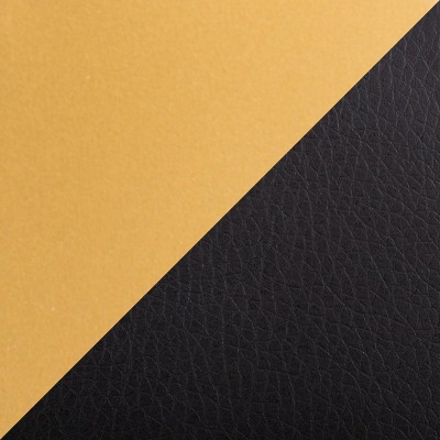 Fuji High Back Gold Steel and Black Faux Leather Bar Stools