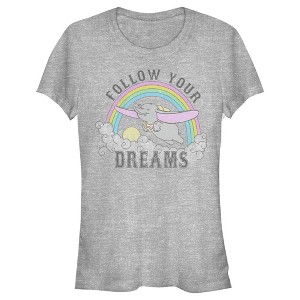 Junior's Women Dumbo Over the Rainbow T-Shirt - 1 of 4