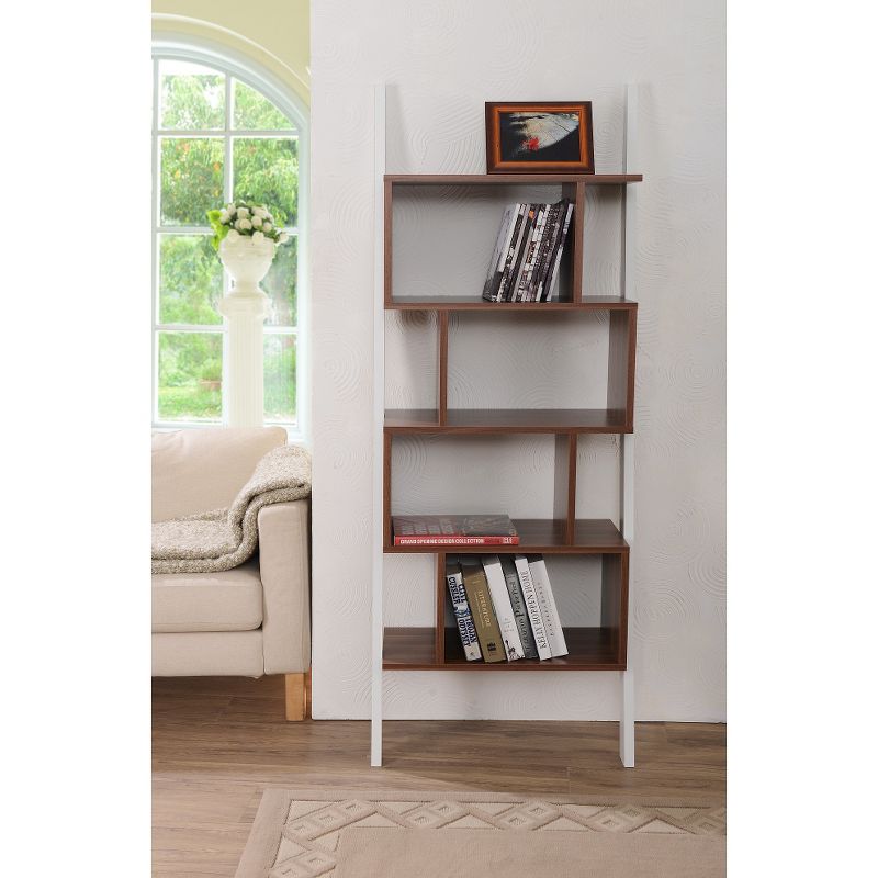 Ascencio Ladder Bookshelf and Display Case White/Walnut&#160; - HOMES: Inside + Out, 4 of 8