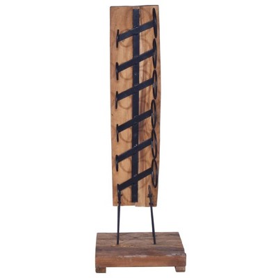 vidaXL Wine Rack for 6 Bottles 13.8"x13.8"x39.4" Solid Teak Wood