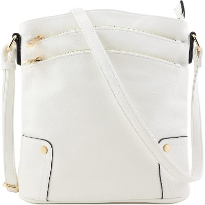 Paaaawaters Triple Zip Pocket Large Crossbody Bag