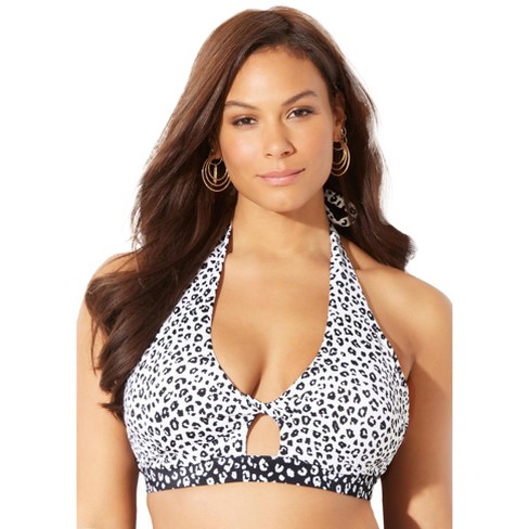  Plus size polka dots halter bra-let top -1x: Clothing