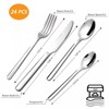 DOMETOUR 24 Pcs Stainless Steel Flatware Cutlery Set, Silverware Set Service for 6 People, Includes Forks Spoons Steak Knives - 4 of 4