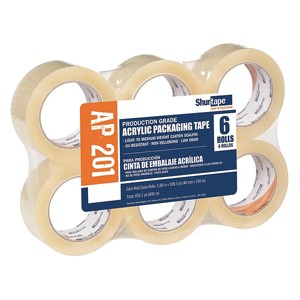 Shurtape  Acrylic Packing Tape, 2 mil, Clear, PK6 AP 201 - 1 of 4