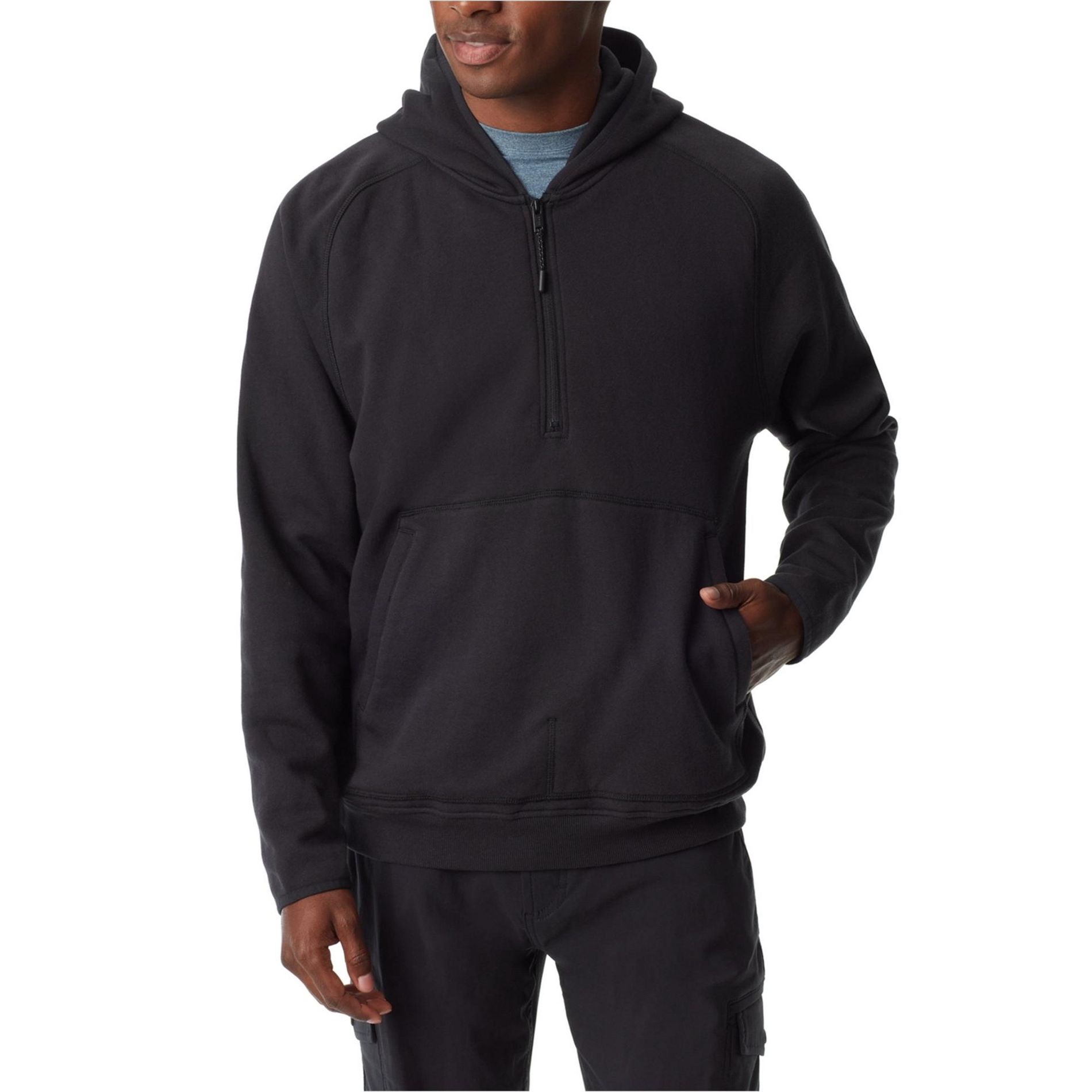 BASS OUTDOOR Mens Quarter Zip Hoodie Sweatshirt