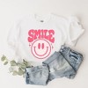 Simply Sage Market Women's Graphic Sweatshirt Pink Distressed Smiley - 2 of 2