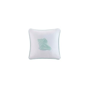FONTOI Square Pillow with White Coral Motif, Decorative Bed Pillow for Home, Bedroom, Multicolor, 16"*5"*16" - 1 of 4