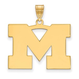 Black Bow Jewelry 10k Yellow Gold Michigan Wolverines NCAA Large Pendant - 1 of 3