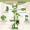 Karl Home 48 inch Green Cat Tree with Leaves Multi-level Cat Tower with Condo Hammock - 4 of 4