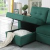 Upholstered Pull out Sectional Sofa with Chaise - 4 of 4