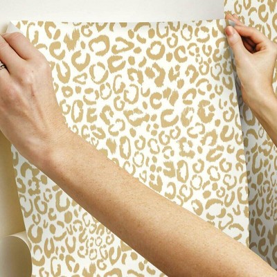 Gold Leopard Print Self-Adhesive Removable Wallpaper Roll