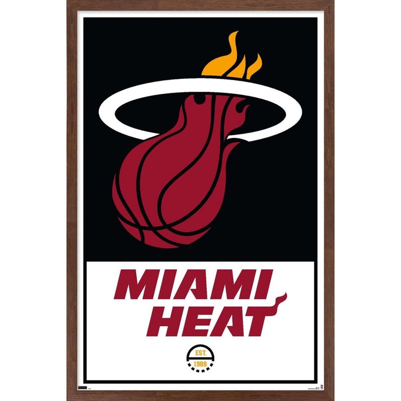 Trends International NBA Miami Heat - Logo 21 Framed Wall Poster Prints, 1 of 7