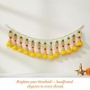 Store Indya Decorative Artificial Marigold and Pearl Toran, Traditional Orange Flower Hanging (Design 1) - 2 of 4