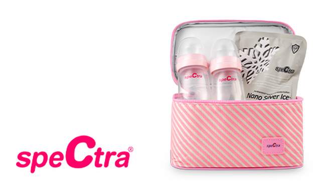 Spectra Pink Cooler with Ice Pack and Breast Milk Bottles Kit, 2 of 6, play video