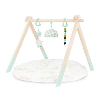 B. baby Wooden Play Gym with Sensory Toys & Mat - Starry Sky