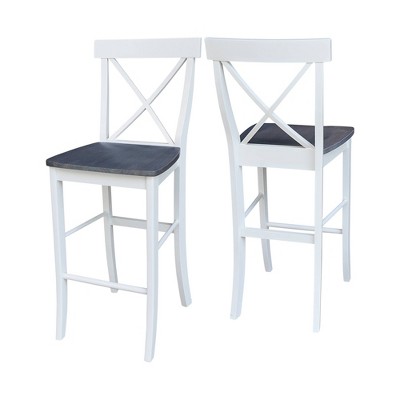 Heather Gray Solid Parawood Traditional X-Back Barstool
