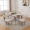 Dolonm Set of 2 Chenille Upholstered Dining Chair with Solid Wood Frame ,Geometric Backrest for Kitchen, Dining Room - 2 of 4
