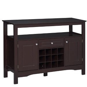 Okak Barn Door Style Buffet Cabinet with Storage for Living Room 34.5" Farmhouse Kitchen Sideboard Cabinet with Adjustable Shelf - 1 of 4
