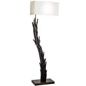 Modern Home Angled Driftwood Nautical Wooden Floor Lamp - Blackwood - 1 of 4