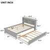 BABYYER Twin Bed with Trundle, Twin Size Platform Bed with Bookcase Headboard, Wood Bed Frame for Girls and Boys - 4 of 4