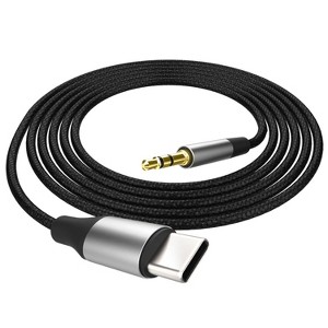 FosPower Aux to USB C Cable, 3.3ft USB-C to Aux Adapter 3.5mm Audio Jack, Aux Cord to Type C for iPhone iPad Android Laptop Car Headphones Speakers - 1 of 4